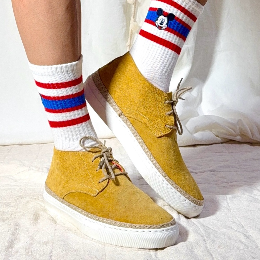 ma.re.‎ Made in Italy Mustard Yellow Suede Chukka Sneakers – Size 40